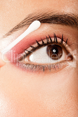 Applying Eye Makeup Eye Open
