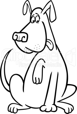 funny sitting dog coloring page