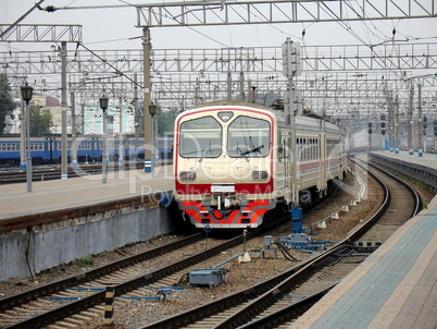 Fast train at station