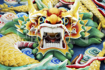 Colourful Chinese Dragon Head