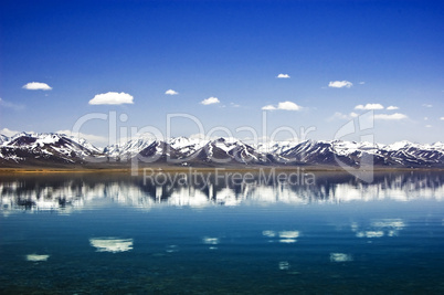 mountain lake in winter