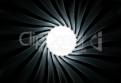 Gun Barrel seen from inside against white background