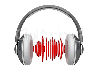 Headphones with sound waves