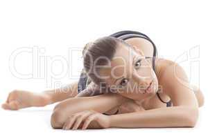 young woman portait relax after fitness program