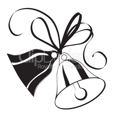 Bell sketch for  Christmas or wedding with bow