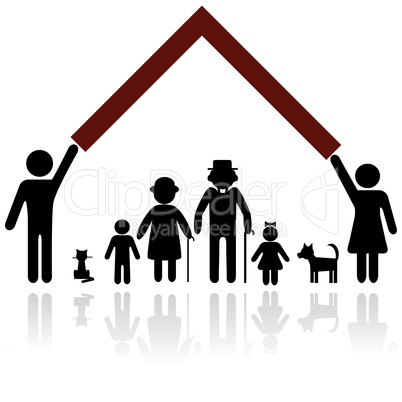 People silhouette family icon.