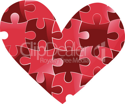 Heart puzzle. Love background.