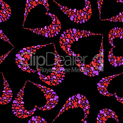 Abstract black and red pattern heart background