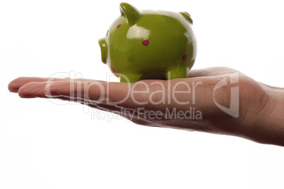 Green piggy bank