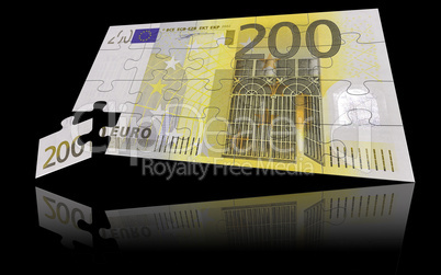 200 Euro Schein als Puzzle
