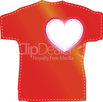 T-shirt templates with valentine heart. vector