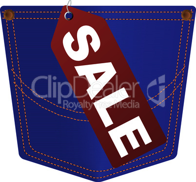 Jeans Pocket With Sale Tag