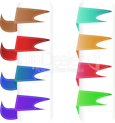 Vector set of origami paper banners and labels