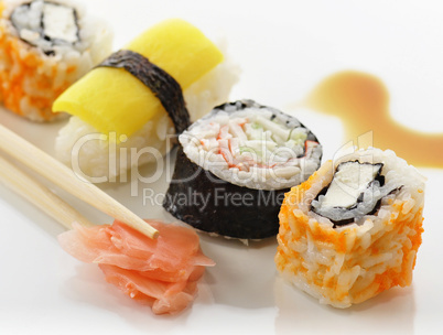 various of sushi