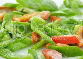 frozen red and green sweet peppers