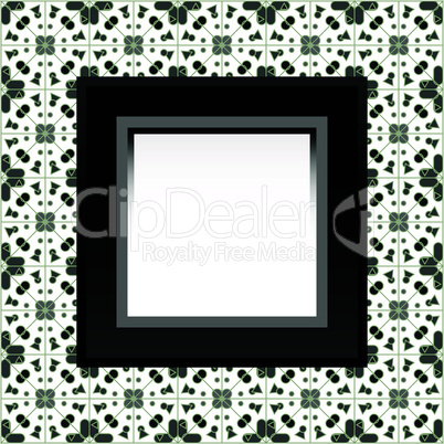 Frame with empty space on the floral wallpaper. vector background