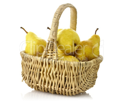 Yellow Pears In A Basket