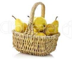 Yellow Pears In A Basket