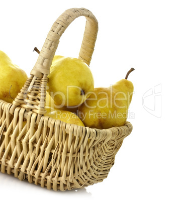 Yellow Pears In A Basket