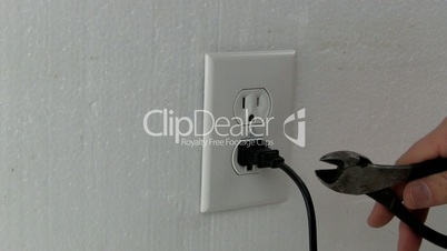 Chopping power cord with cutters
