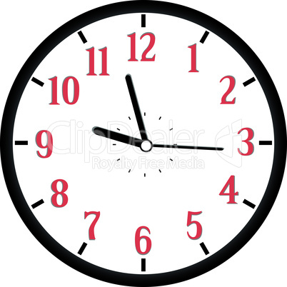 Black clock isolated on white background. vector