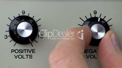 Knob turn; power supply negative volts increase