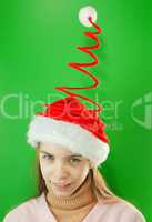 Pretty Santa girl, closeup portrait of a teen girl wearing Chris