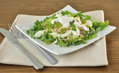 Light salad with yogurt