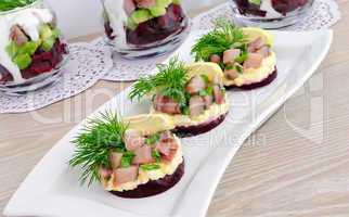 Appetizer with herring