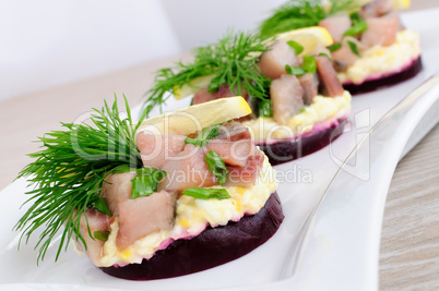 Appetizer with herring