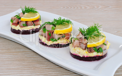 Appetizer with herring