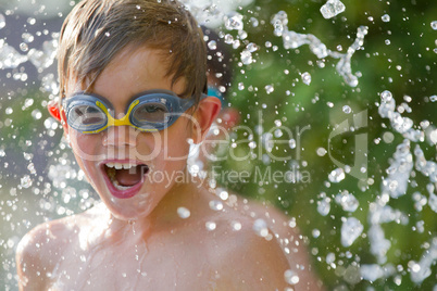 child playing in the water