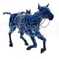 blaues abstraktes pferd im galopp