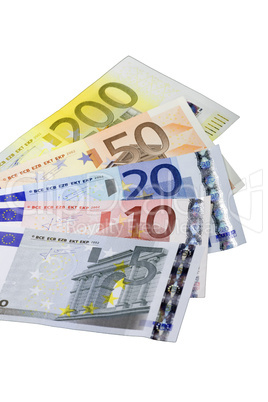 Euro Geldscheine Banknoten gefächert