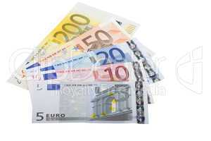 Euro Geldscheine Banknoten gefächert