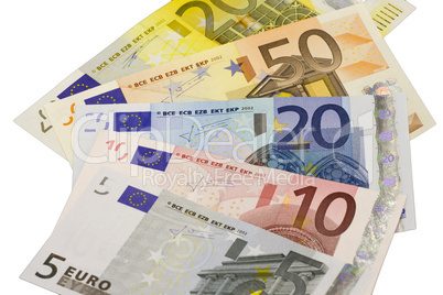 Euro Geldscheine Banknoten gefächert