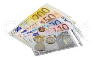 Euro Geldscheine Banknoten und Münzen