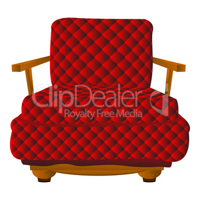 Red leather arm chair