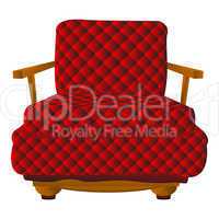 Red leather arm chair