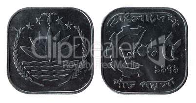 Bangladesh Coin on the white background
