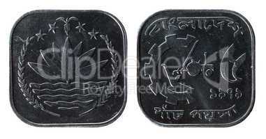 Bangladesh Coin on the white background