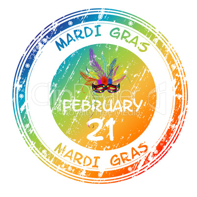 Mardi Gras grunge stamp
