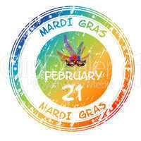 Mardi Gras grunge stamp