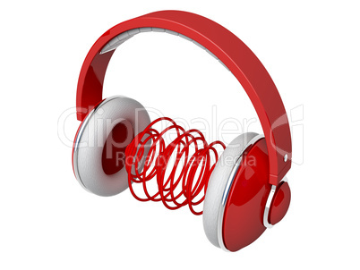 Red headphones