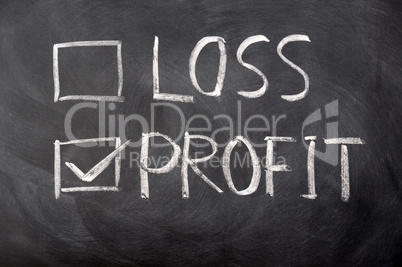 Loss and profit check boxes