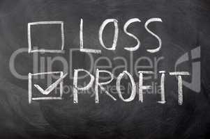 Loss and profit check boxes