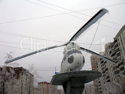 Helicopter in ice