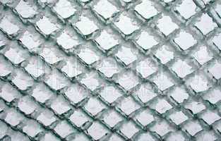 Lattice fence with ice