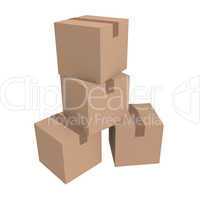 Cardboard boxes on white