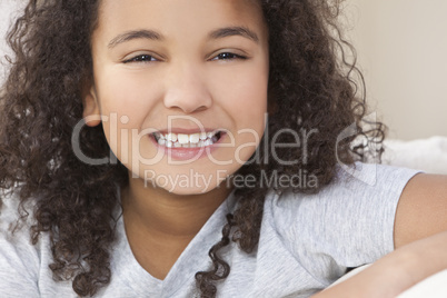 Happy Mixed Race African American Girl Child